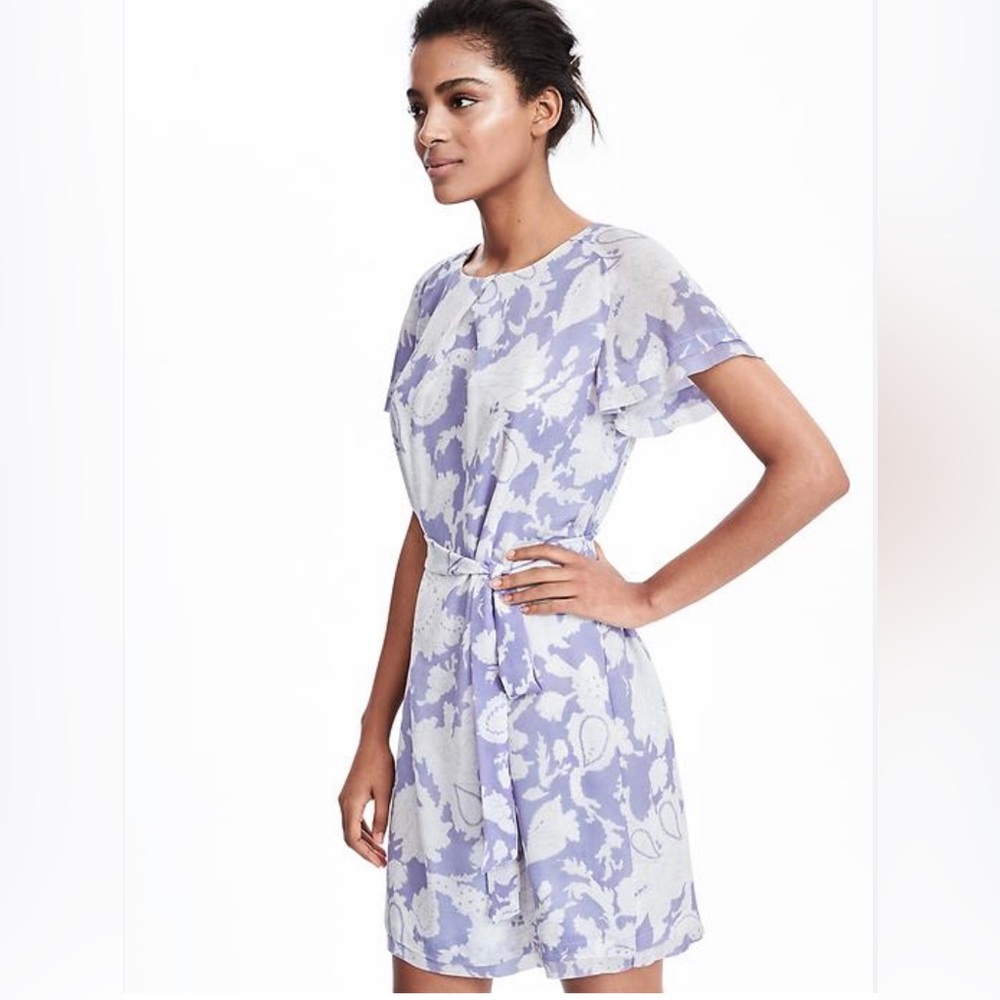 Banana Republic Pleated Tie-Waist Dress